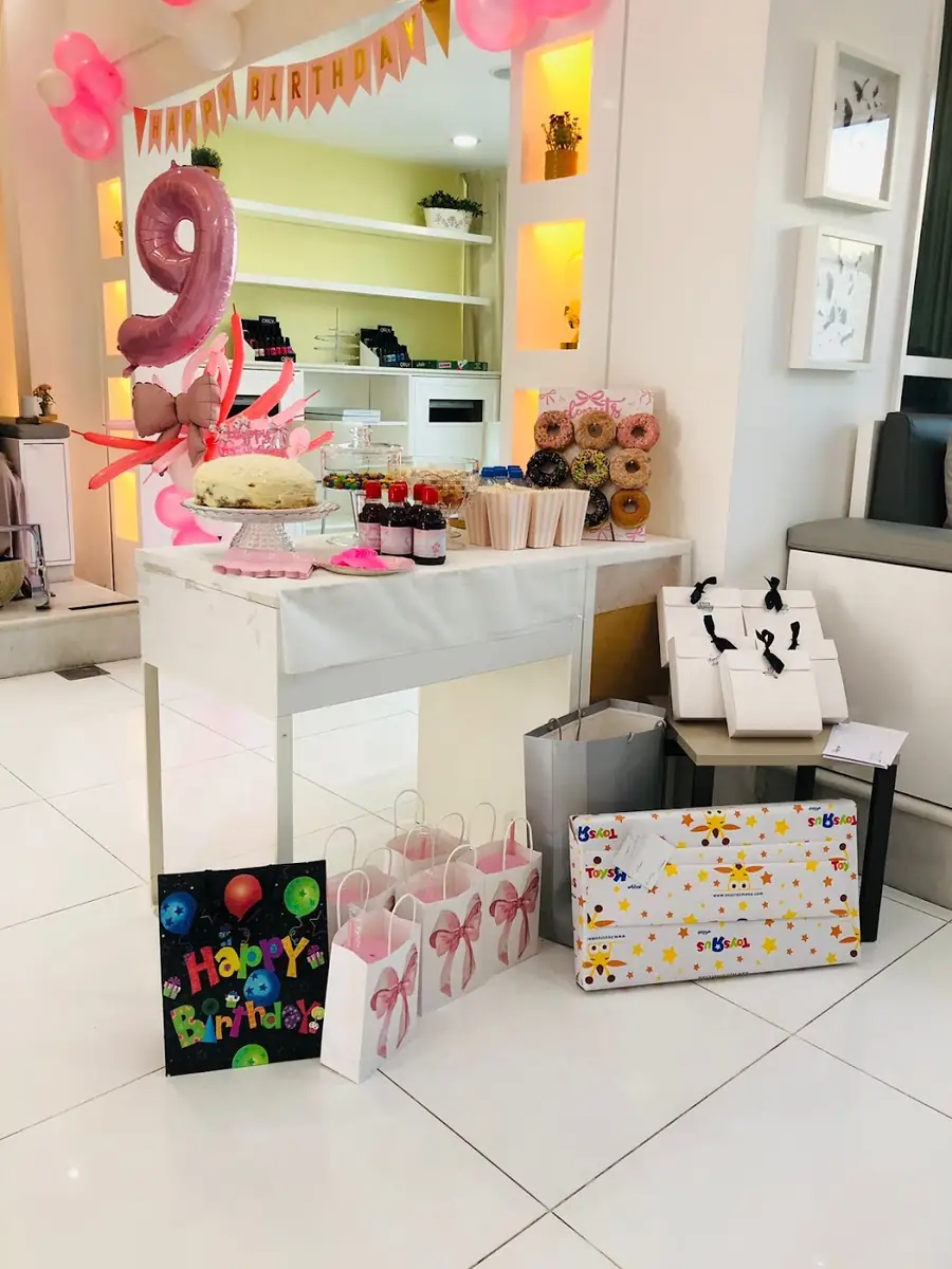 A party set up at the salon